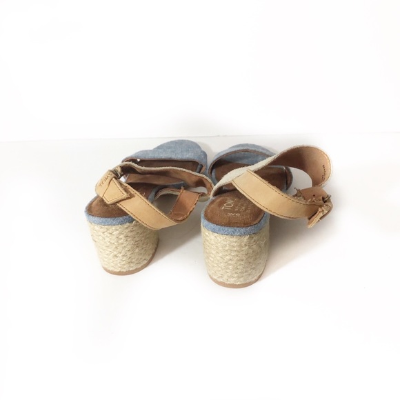Toms Poppy Birch Suede Blue Slingback Sandal - Picture 5 of 8